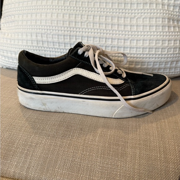 Vans Old Skool Black With White Stripe Men’s Size 7.5 Womens Size 9 off the wall - Picture 10 of 14